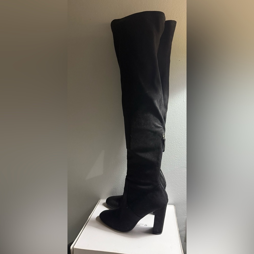Steve Maden Black Over-the-Knee Women's Heeled Boots